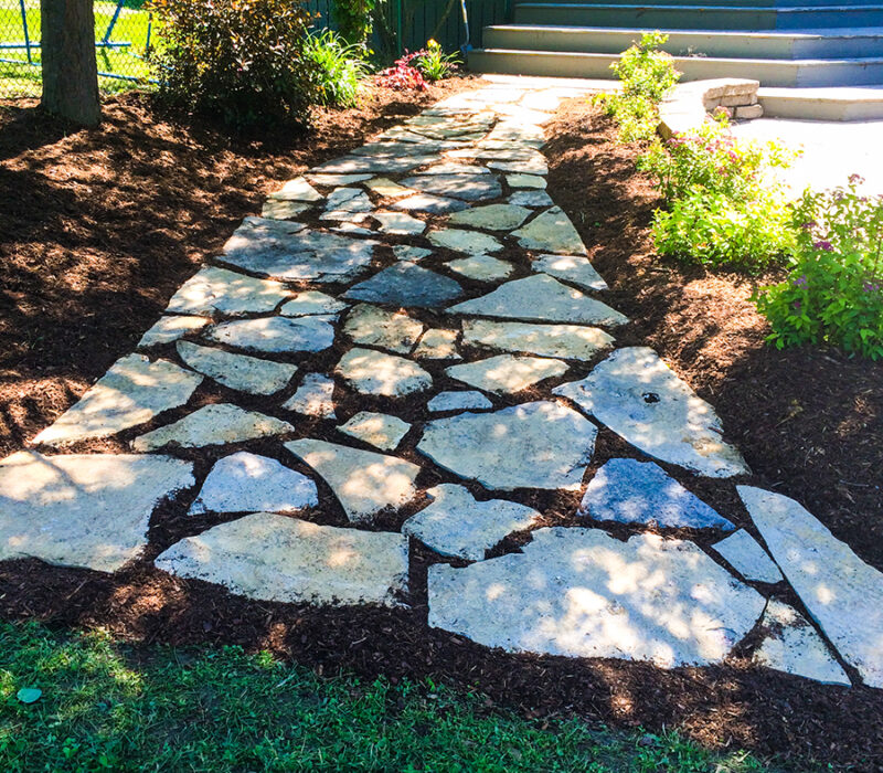 Garden stone walkway